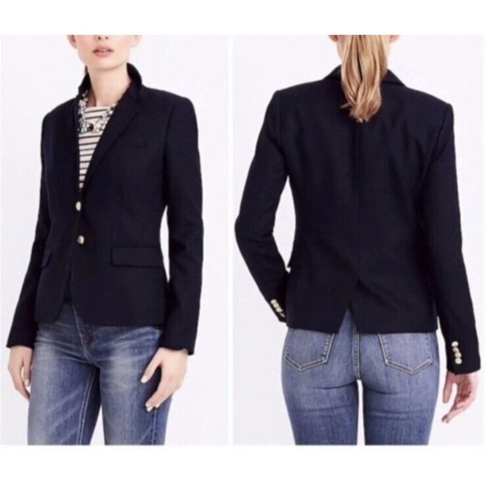 NWT J. Crew Navy Keating Boy Blazer 28639 Size 6 Gold Buttons